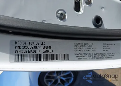 2023 Dodge Challenger Gt from USA, damaged, VIN 2C3CDZJG7PH503648